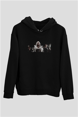 Battle Beast Baskılı Unisex Siyah Kapüşonlu Sweatshirt