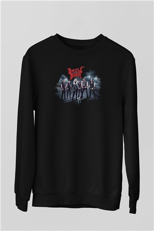 Battle Beast Baskılı Unisex Siyah Sweatshirt