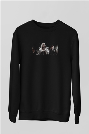 Battle Beast Baskılı Unisex Siyah Sweatshirt