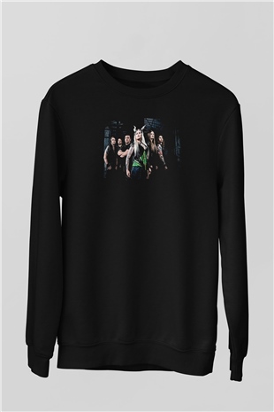 Battle Beast Baskılı Unisex Siyah Sweatshirt