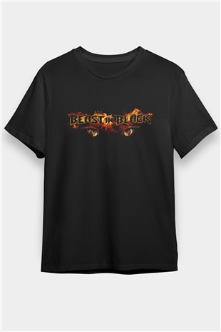 Battle Beast Baskılı Unisex Siyah Tişört - Tshirt