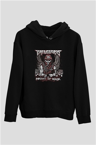 Battlecross Baskılı Unisex Siyah Hoodie