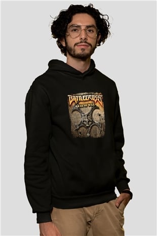Battlecross Baskılı Unisex Siyah Hoodie