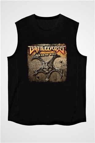Battlecross Baskılı Unisex Siyah Kolsuz Tişört