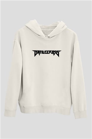 Battlecross Beyaz Unisex Kapüşonlu Sweatshirt