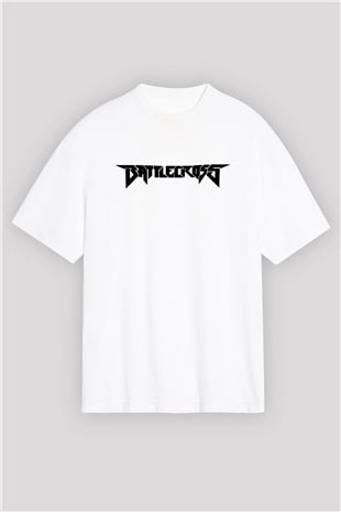 Battlecross Beyaz Oversize Tişört Oversize T-shirt - TişörtFabrikası