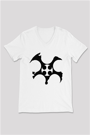 Battlecross Beyaz Unisex V Yaka Tişört