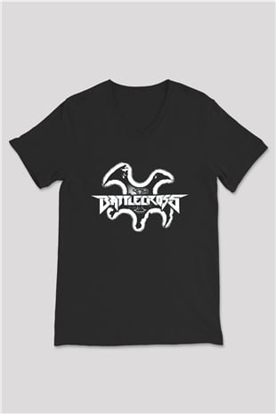 Battlecross Siyah Unisex V Yaka Tişört