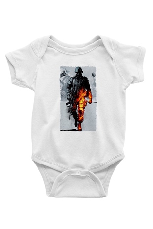Battlefield Beyaz Bebek Body - Zıbın