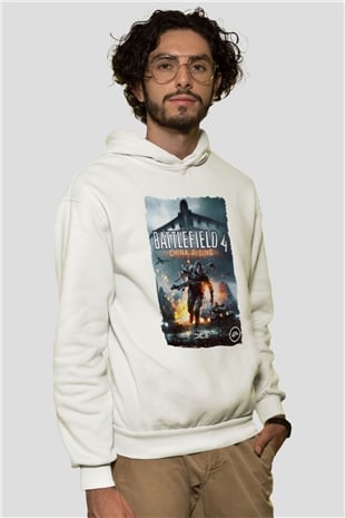 Battlefield Beyaz Unisex Hoodie
