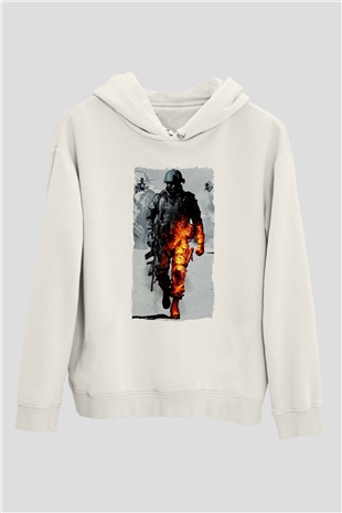 Battlefield Beyaz Unisex Hoodie