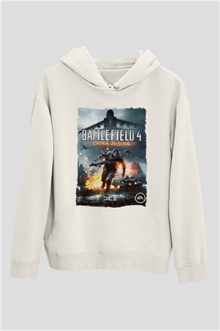Battlefield Beyaz Unisex Hoodie