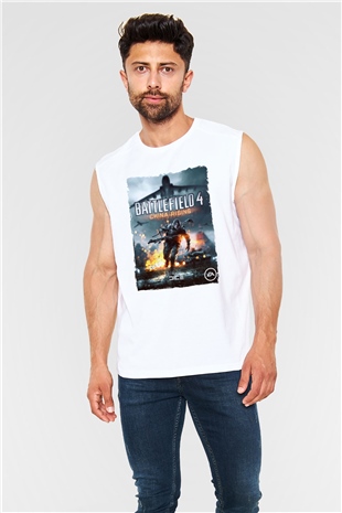 Battlefield Beyaz Unisex Kolsuz Tişört