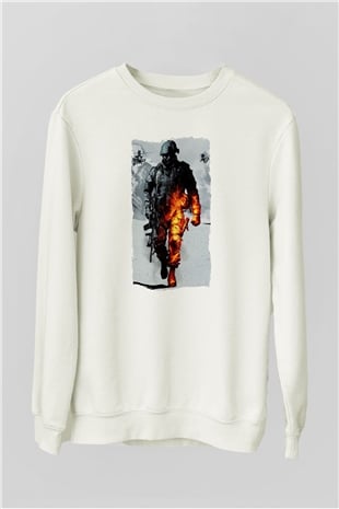 Battlefield Beyaz Unisex Sweatshirt