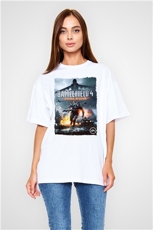 Battlefield Beyaz Oversize Tişört Oversize T-shirt