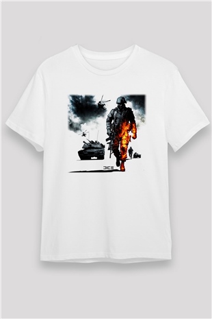 Battlefield Beyaz Unisex Tişört T-Shirt