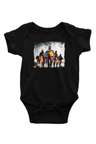 Battlefield Siyah Bebek Body - Zıbın