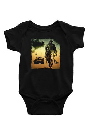 Battlefield Siyah Bebek Body - Zıbın