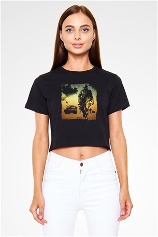 Battlefield Siyah  Crop Top Tişört