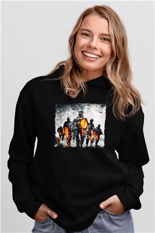 Battlefield Siyah Unisex Hoodie