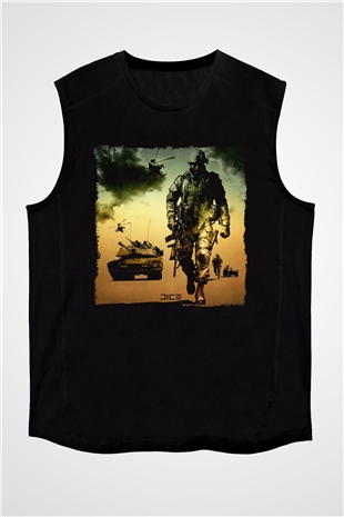 Battlefield Siyah Unisex Kolsuz Tişört