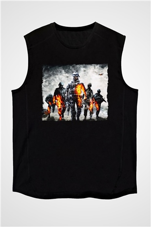 Battlefield Siyah Unisex Kolsuz Tişört