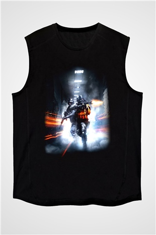Battlefield Siyah Unisex Kolsuz Tişört