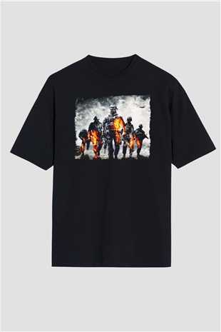 Battlefield Siyah Oversize Tişört Oversize T-shirt