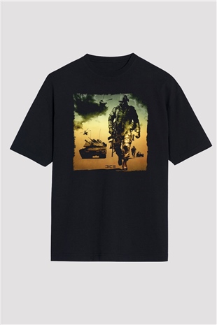 Battlefield Siyah Oversize Tişört Oversize T-shirt