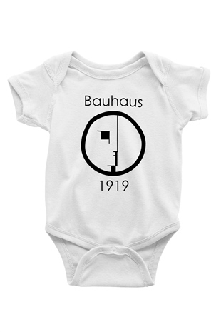 Bauhaus Baskılı Beyaz Unisex Bebek Body - Zıbın