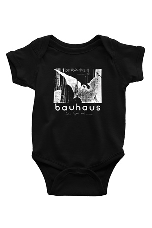 Bauhaus Baskılı Unisex Siyah Bebek Body - Zıbın