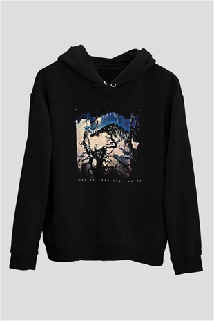 Bauhaus Baskılı Unisex Siyah Hoodie