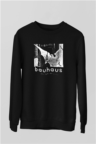 Bauhaus Baskılı Unisex Siyah Sweatshirt