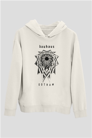 Bauhaus Beyaz Unisex Kapşonlu Sweatshirt