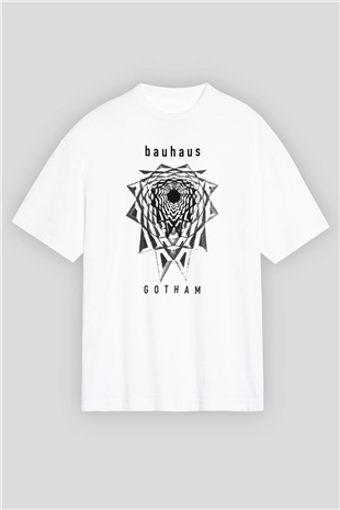 Bauhaus Beyaz Unisex Oversize Tişört T-Shirt