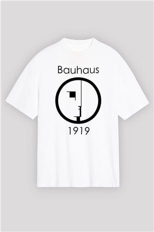 Bauhaus Beyaz Unisex Oversize Tişört T-Shirt