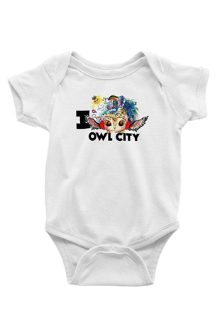 Baykuş Baskılı Beyaz Unisex Bebek Body - Zıbın