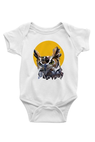 Baykuş Beyaz Bebek Body - Zıbın