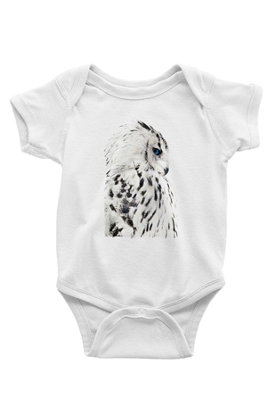 Baykuş Beyaz Bebek Body - Zıbın