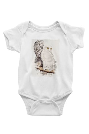 Baykuş Beyaz Bebek Body - Zıbın