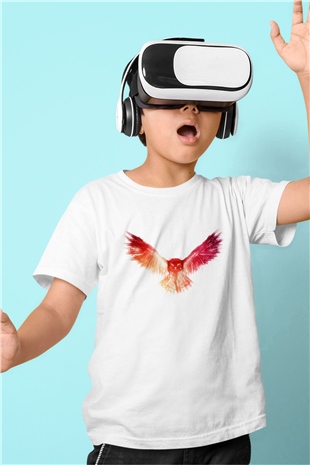 Baykuş Beyaz Unisex Çocuk Tişört