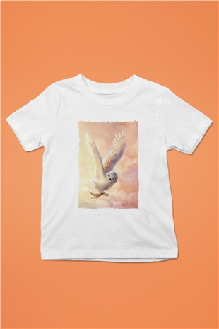 Baykuş Beyaz Unisex Çocuk Tişört