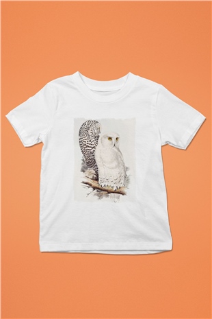 Baykuş Beyaz Unisex Çocuk Tişört