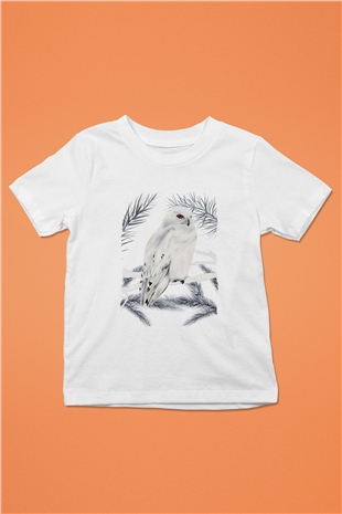 Baykuş Beyaz Unisex Çocuk Tişört