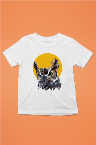 Baykuş Beyaz Unisex Çocuk Tişört