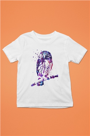 Baykuş Beyaz Unisex Çocuk Tişört