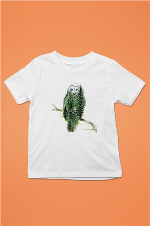 Baykuş Beyaz Unisex Çocuk Tişört