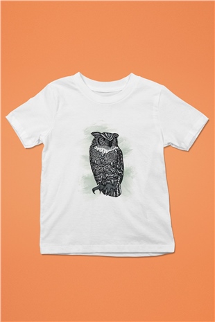 Baykuş Beyaz Unisex Çocuk Tişört