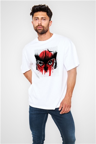 Baykuş Beyaz Oversize Tişört Oversize T-shirt - TişörtFabrikası