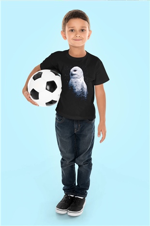 Baykuş Siyah Unisex Çocuk Tişört
